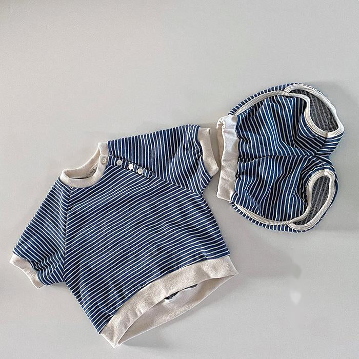 Buttoned Tee & Shorts Set
