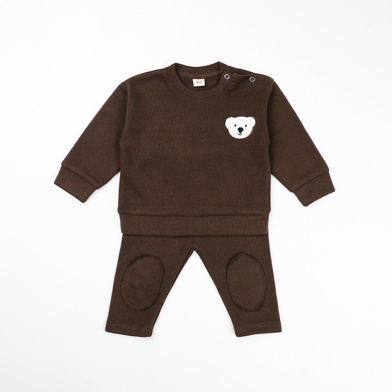 Bear or Goose Embroidered Baby Two-piece Set