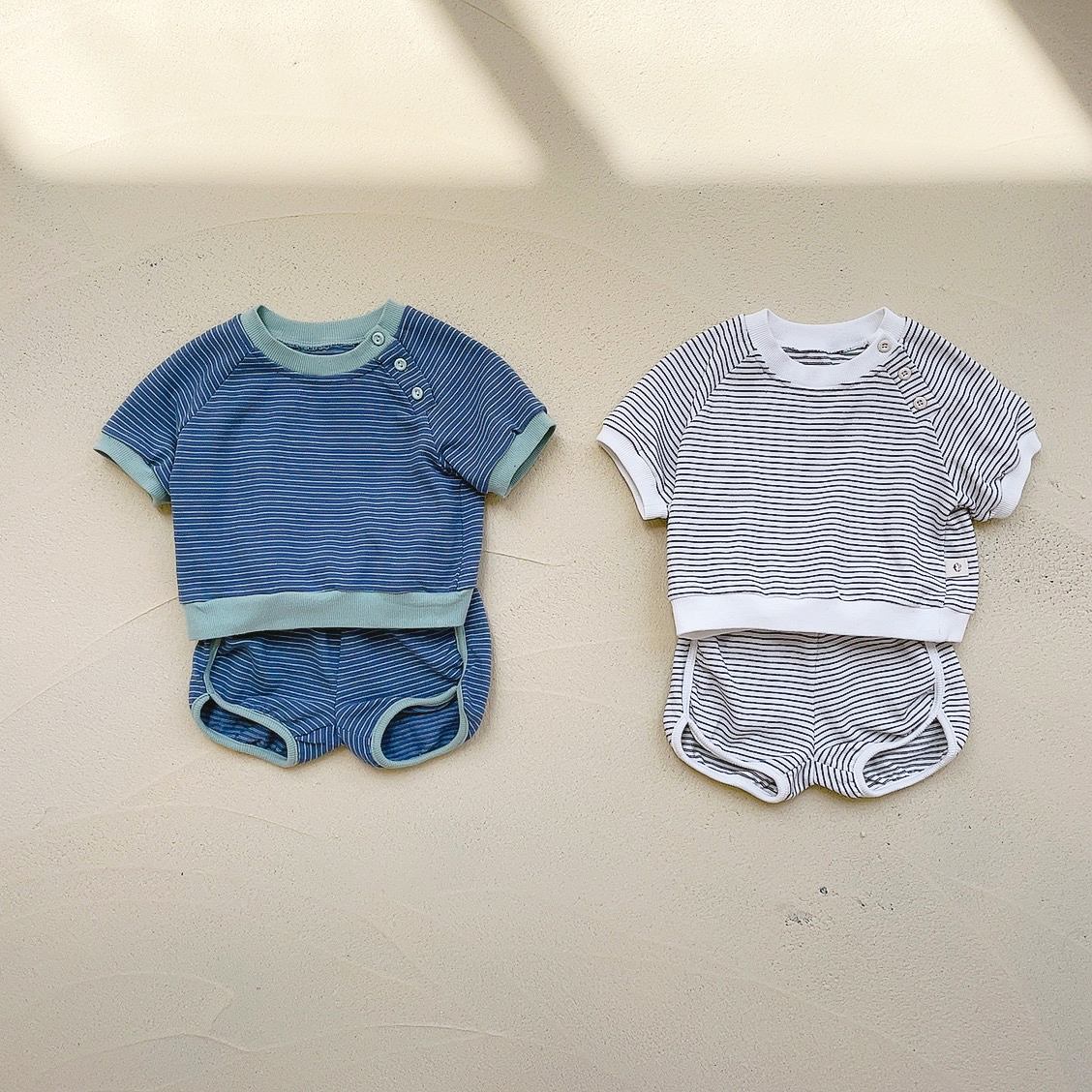 Buttoned Tee & Shorts Set