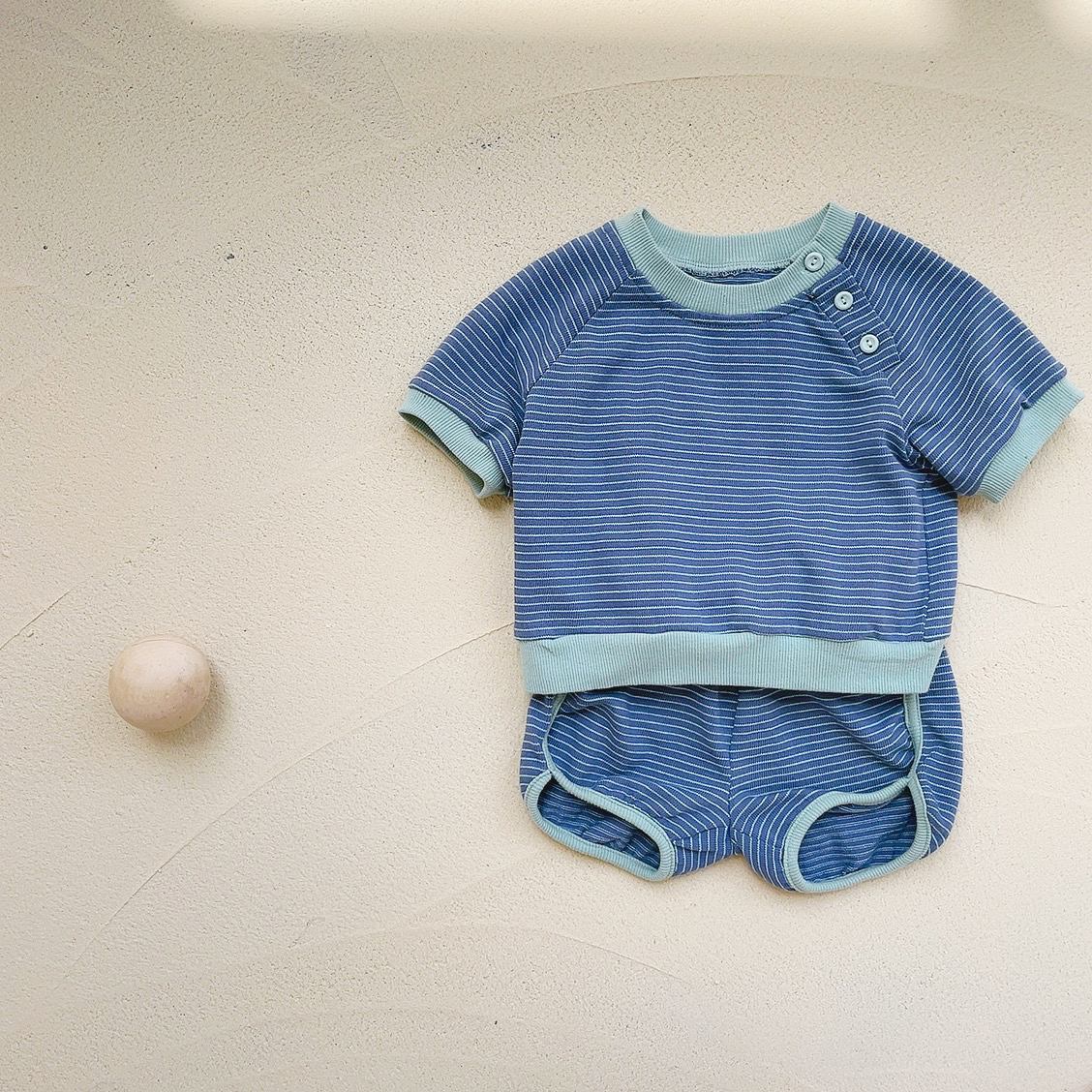 Buttoned Tee & Shorts Set